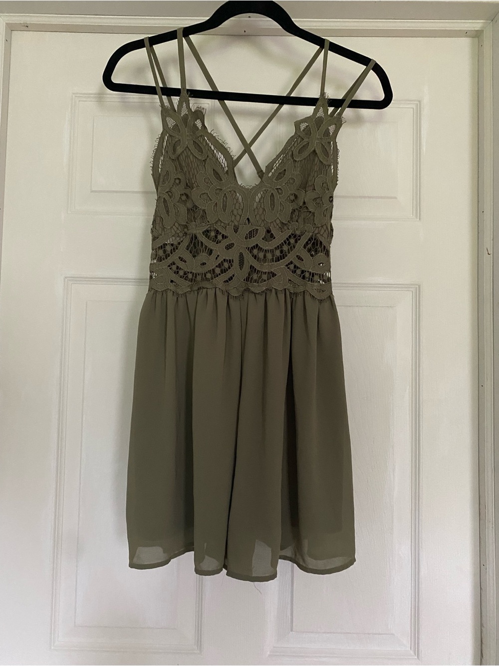 Iris Green Camisole Lace Romper Dress Outfit women’s size small bohemian beach